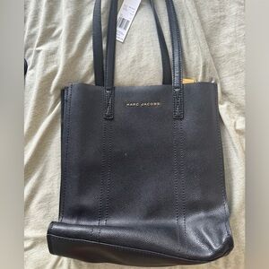 MARC JACOBS Black Leather Tote Bag
